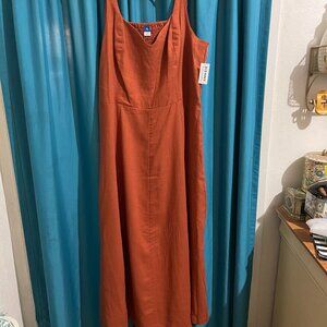New with Tags Old Navy Terracotta Linen Blend Dress XLT